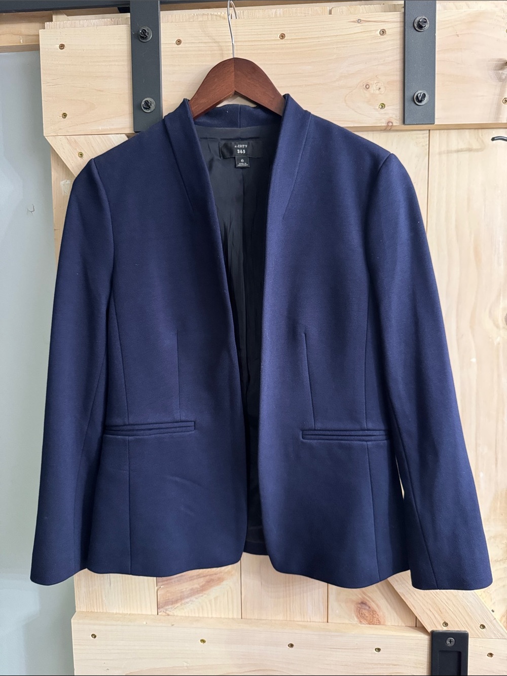 J. Crew Tailored Open-Front Navy Blazer Jacket - 6